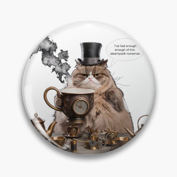 Artikelvorschau, Steampunk Teeparty Grumpy Kitty entworfen und verkauft von ChonkingHazard.