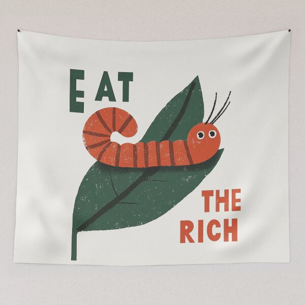 Item preview, Retro ‘Eat the Rich’ Hungry Caterpillar Illustration designed and sold by Retro Travel Design.
