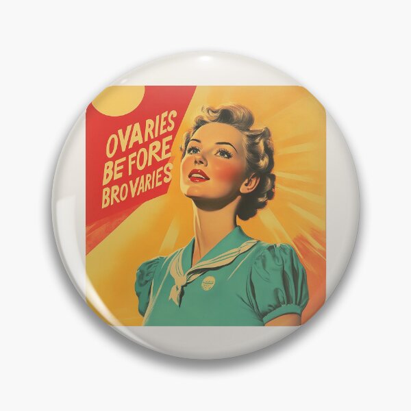 Item preview, Retro Feminist Poster - ‘Ovaries Before Brovaries’ Empowerment Art designed and sold by Retro Travel Design.