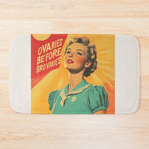 Item preview, Retro Feminist Poster - ‘Ovaries Before Brovaries’ Empowerment Art designed and sold by Retro Travel Design.