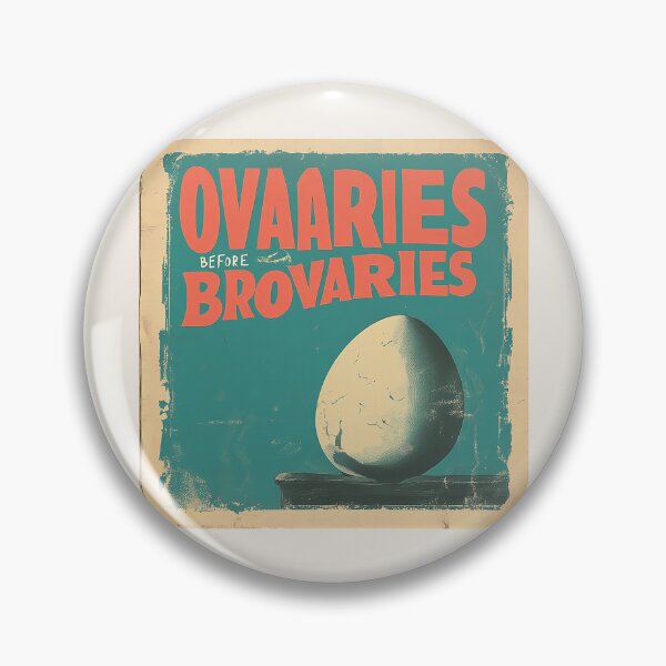 Item preview, Vintage ‘Ovaries Before Brovaries’ Egg Illustration designed and sold by Retro Travel Design.