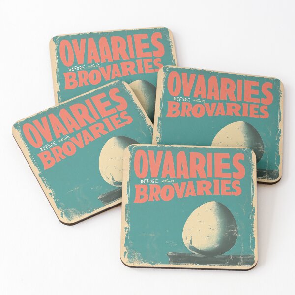 Item preview, Vintage ‘Ovaries Before Brovaries’ Egg Illustration designed and sold by Retro Travel Design.
