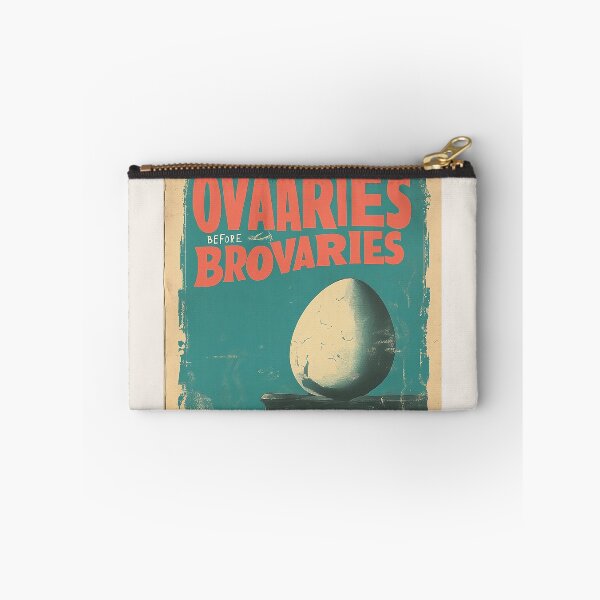 Item preview, Vintage ‘Ovaries Before Brovaries’ Egg Illustration designed and sold by Retro Travel Design.