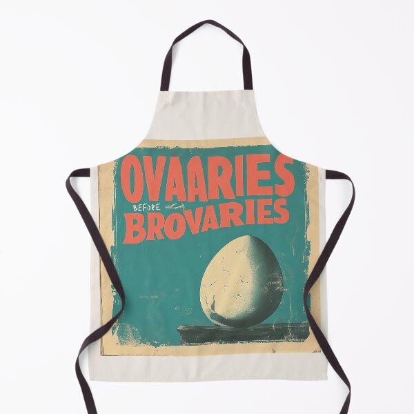 Item preview, Vintage ‘Ovaries Before Brovaries’ Egg Illustration designed and sold by Retro Travel Design.
