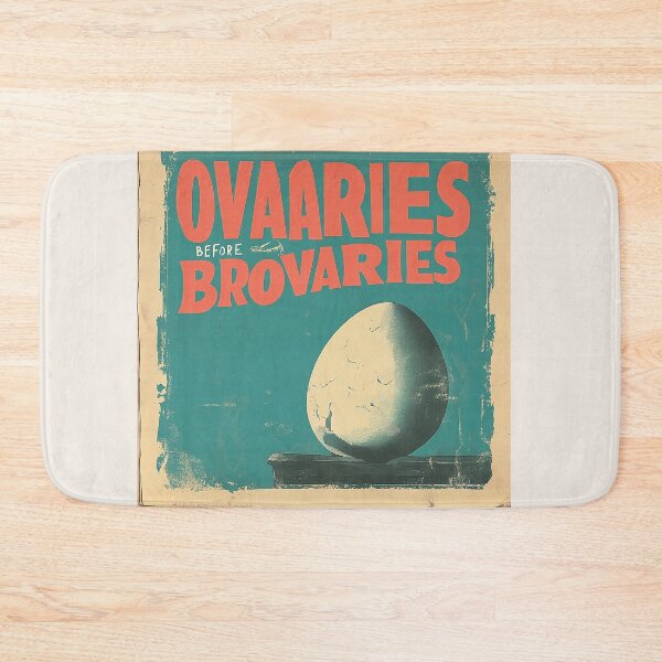Item preview, Vintage ‘Ovaries Before Brovaries’ Egg Illustration designed and sold by Retro Travel Design.