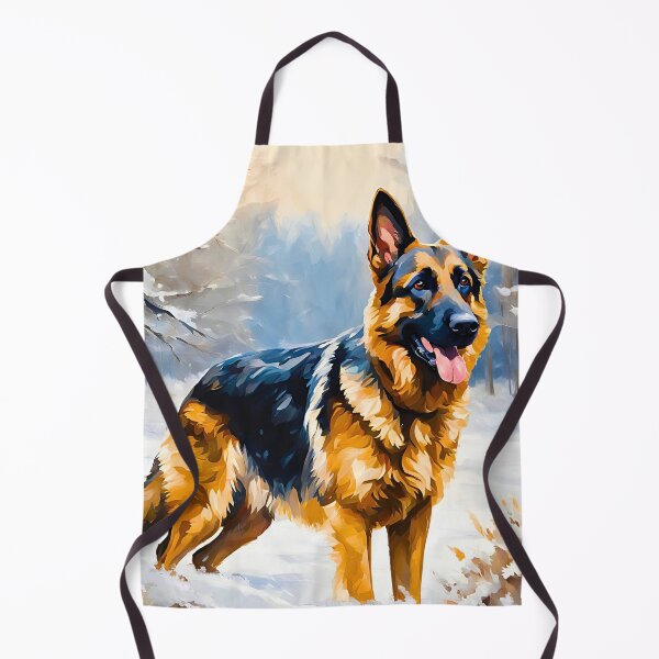 Item preview, German Shepherd in a Snowy Winter Scene – Impressionist Painting Style designed and sold by Fredster1966.