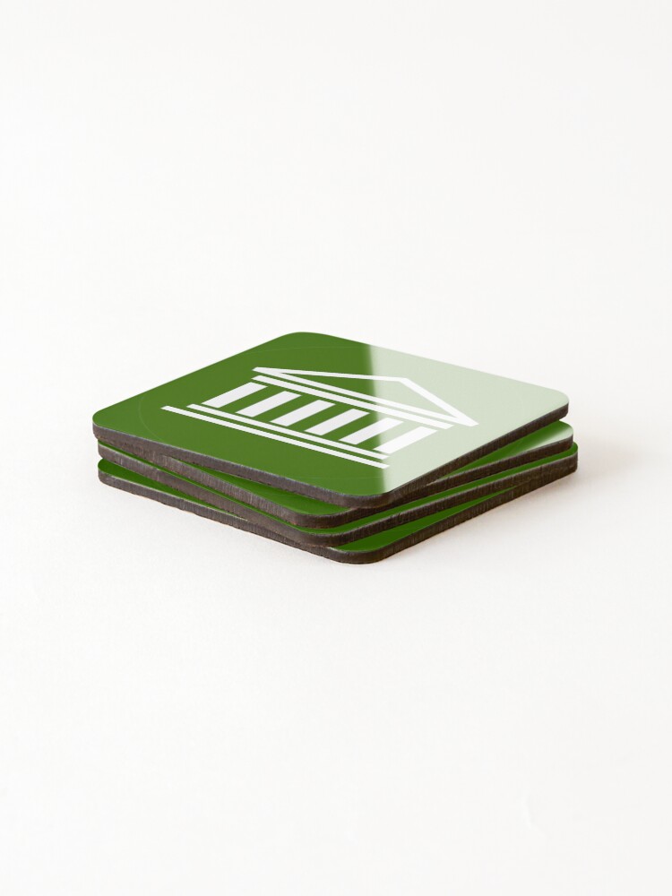 Thumbnail 4 of 5, Coasters (Set of 4), Court, Bank, Library Building Icon designed and sold by IconAlchemist.