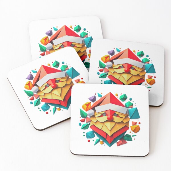 Item preview, Christmas Santa Origami , Festive Holiday Graphic , Unique Christmas , Colorful Santa Design, Fun Holiday designed and sold by Indyadizine.