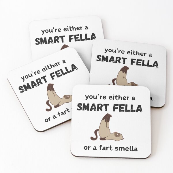 Item preview, you're either a smart fella or a fart  smella cat, designed and sold by Matrixstore.