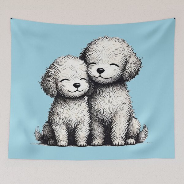 Item preview, Smiling Pup Duo - Joyful Companions designed and sold by TSQ.