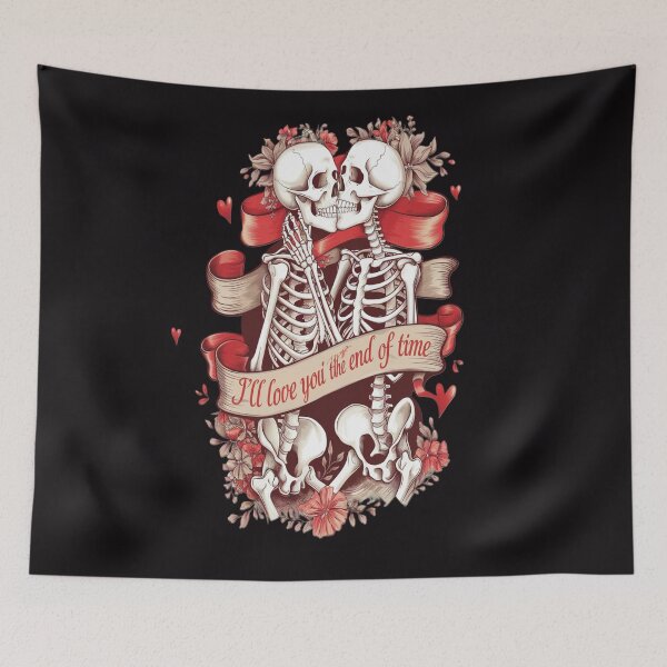 Item preview, "I’ll Love You ’Til the End of Time | Romantic Skeleton Love Art designed and sold by DEEPDesignsART.