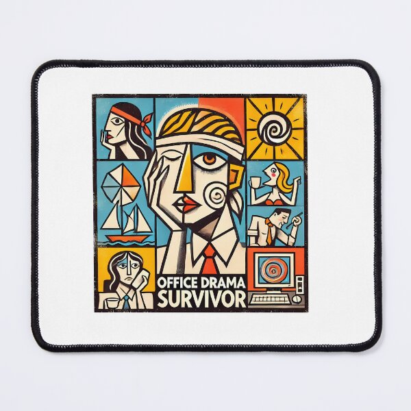 Item preview, Office Drama Survivor – Funny Cubism Art T-Shirt designed and sold by OzzFrequency.