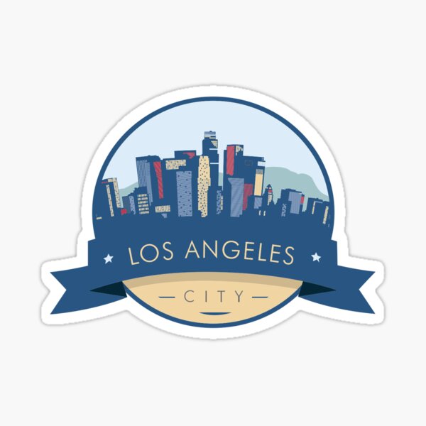 Los Angeles - handwritten name of the US city. Sticker with