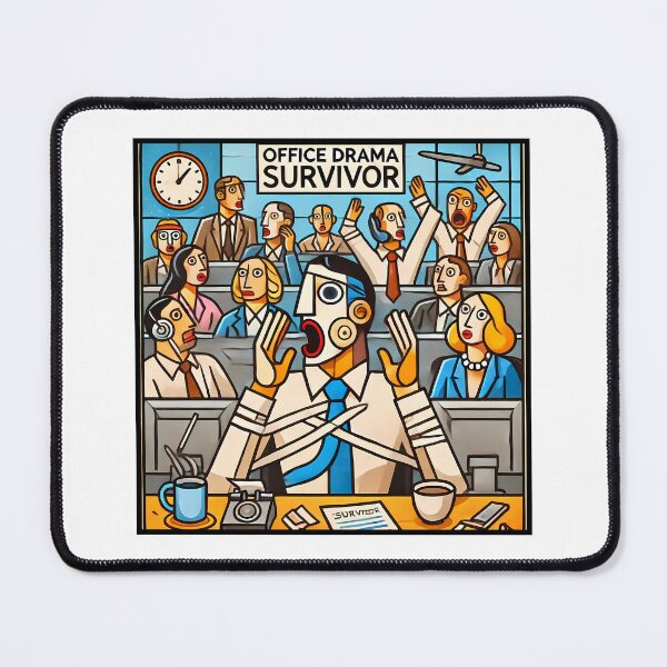 Item preview, Office Drama Survivor – Funny Cubism Art T-Shirt designed and sold by OzzFrequency.