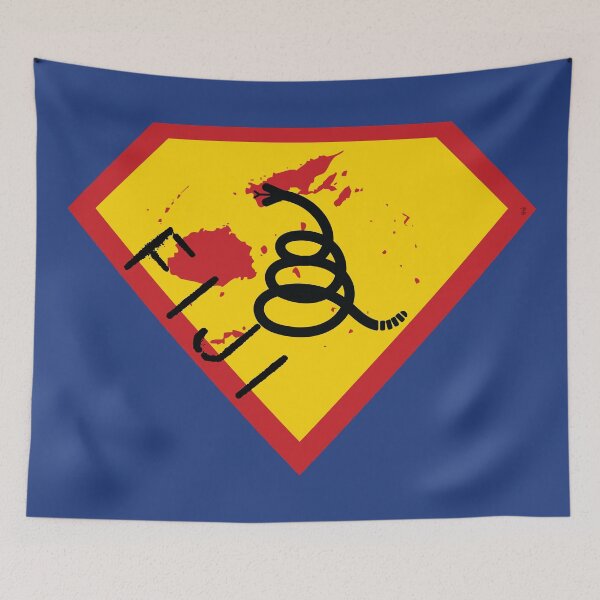 Item preview, FIJI SHIELD - Freedom Is The Superpower - Modern Gadsden Snake Flag - Dont Tread On Me SUPERHERO spellout design designed and sold by pelagio.