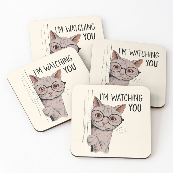 Item preview, I’m Watching You Funny Glasses Cat Design designed and sold by Dream-Fab.