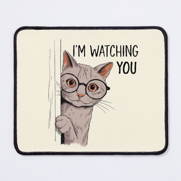 Item preview, I’m Watching You Funny Glasses Cat Design designed and sold by Dream-Fab.