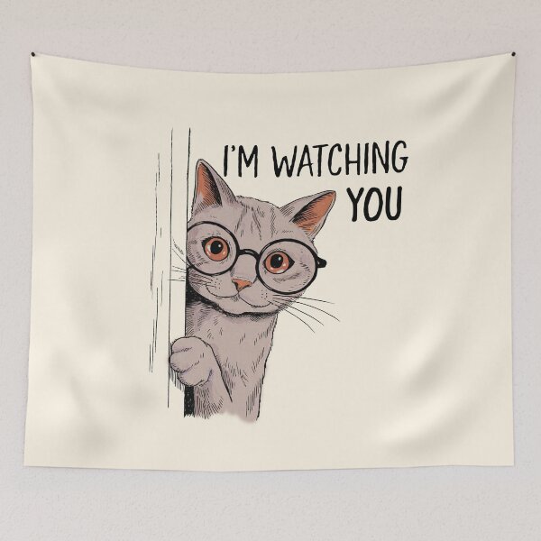 Item preview, I’m Watching You Funny Glasses Cat Design designed and sold by Dream-Fab.
