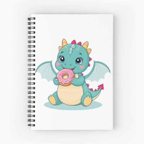 Item preview, Cute Baby Dragon Eating a Donut designed and sold by CuteopiaGallery.