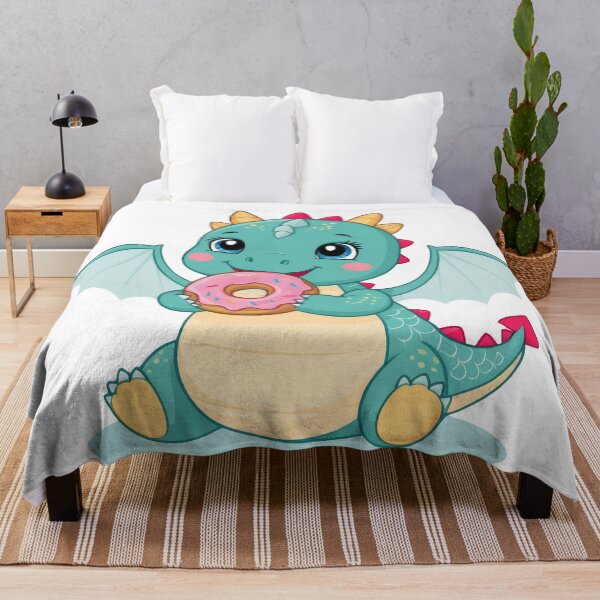 Item preview, Cute Baby Dragon Eating a Donut designed and sold by CuteopiaGallery.