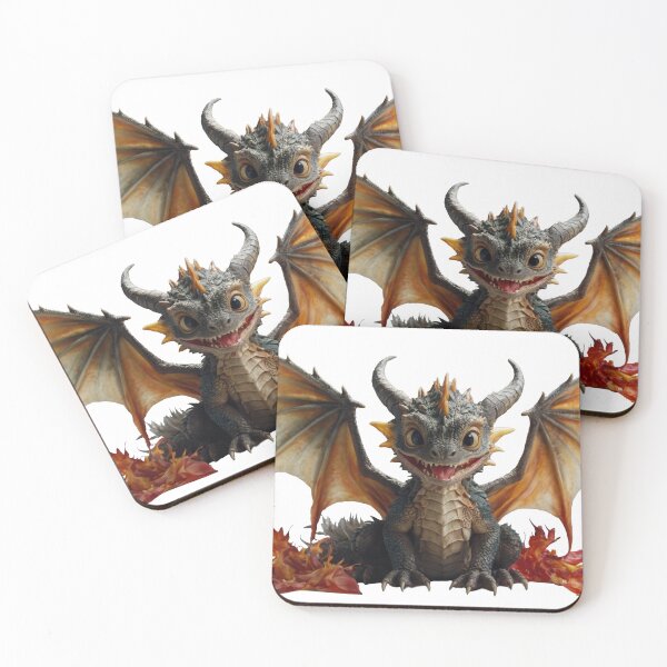 Item preview, Cute Baby Dragon in Autumn leaves designed and sold by CuteopiaGallery.