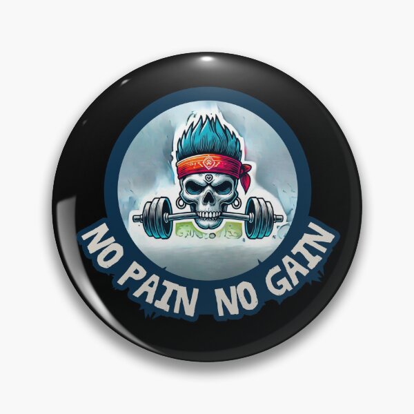 Item preview, Skull Gym Fitness Art - No Pain No Gain Motivational Design designed and sold by Psycho-Crazy.