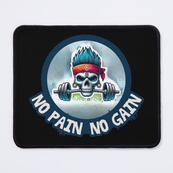 Item preview, Skull Gym Fitness Art - No Pain No Gain Motivational Design designed and sold by Psycho-Crazy.