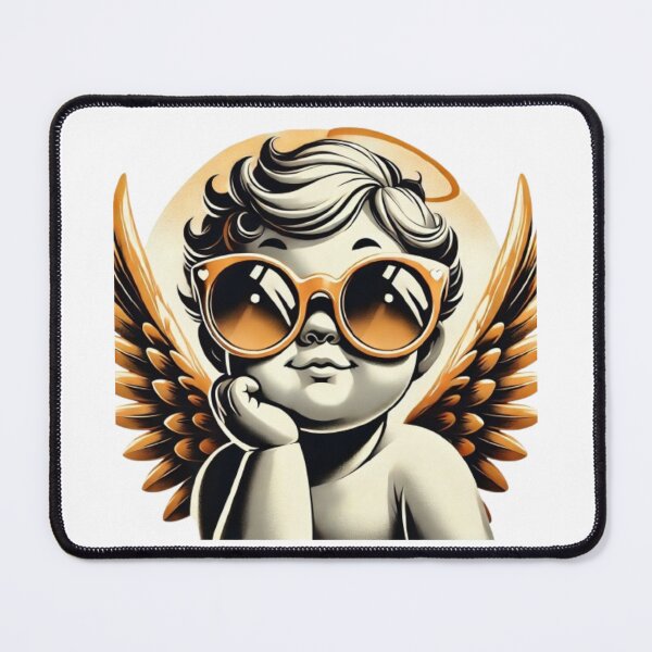 Item preview, Cool Angel with Sunglasses – Modern Retro Cherub Art designed and sold by GemBob Creations.