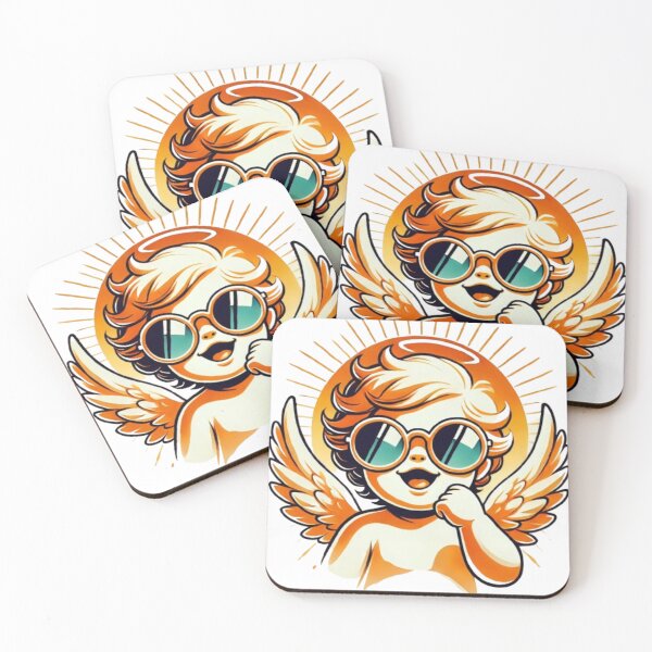 Item preview, Radiant Angel with Sunglasses – Fun and Vibrant Cherub Illustration designed and sold by GemBob Creations.