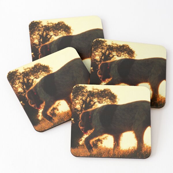 Item preview, Stalking in the sunset Spinone designed and sold by FOLK ART FUSION by heidiannemorris.