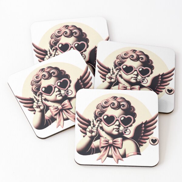 Item preview, Retro Cupid with Heart Glasses – Vintage Love Angel Design designed and sold by GemBob Creations.