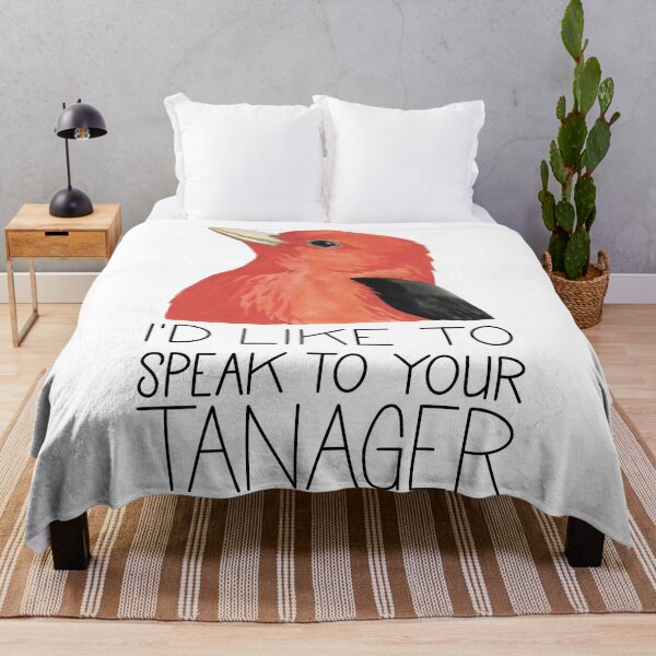 Item preview, I'd Like to Speak to Your Tanager (Scarlet Tanager) designed and sold by LauraWolfArtist.