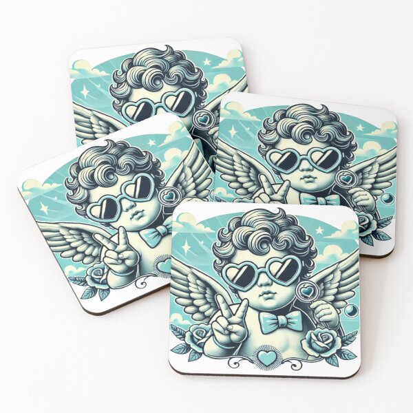 Item preview, Retro Cool Cupid with Heart Sunglasses – Whimsical Angelic Love Design designed and sold by GemBob Creations.