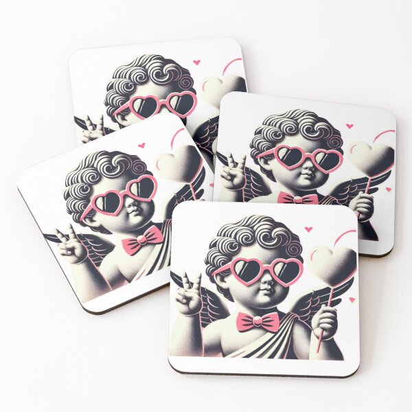 Item preview, Playful Cupid with Heart Glasses and Balloon – Retro Valentine’s Day Artwork designed and sold by GemBob Creations.
