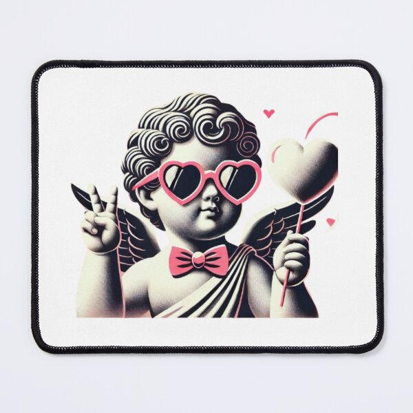 Item preview, Playful Cupid with Heart Glasses and Balloon – Retro Valentine’s Day Artwork designed and sold by GemBob Creations.