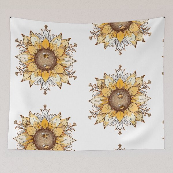Item preview, SUNFLOWER BUZZ MANDALA designed and sold by RoadTripWear.