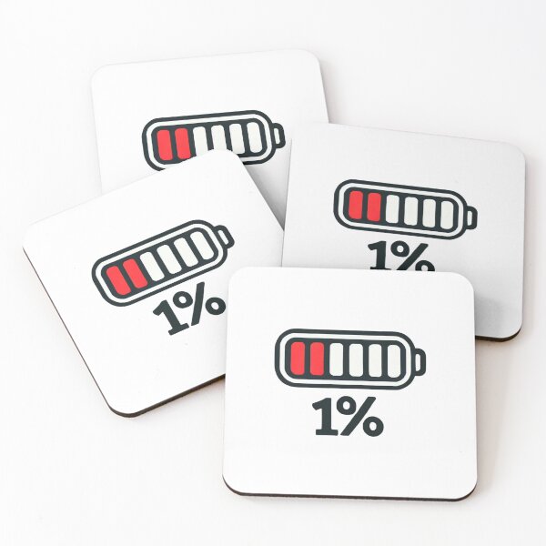 Item preview, 1% Battery – Funny Minimalist  designed and sold by Kawaii Planet Studio.