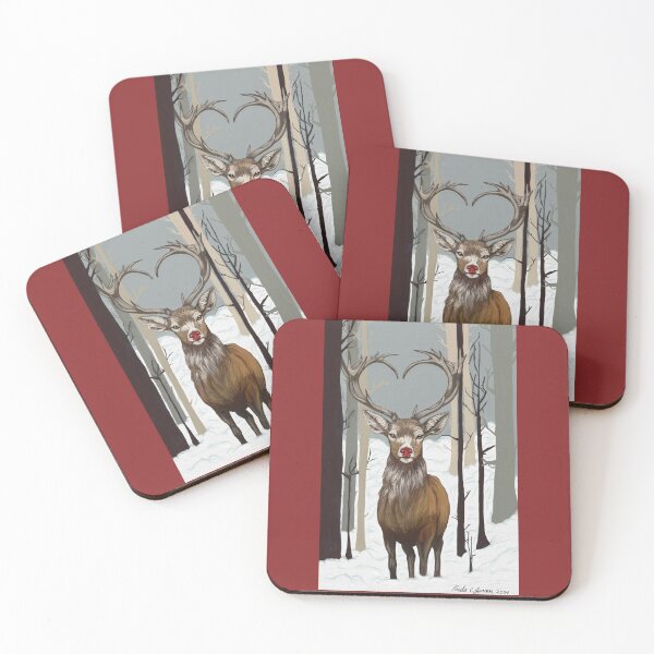 Item preview, Rudolph Red Nose by Paula C. Jensen, digital ArtRage painting, 2024. designed and sold by PollywogDesigns.