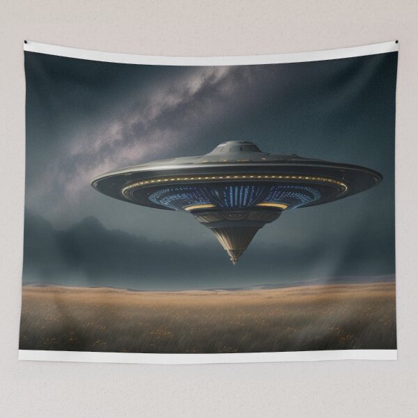 Item preview, Ufo Hovering Over Grass Field designed and sold by highplacidity.