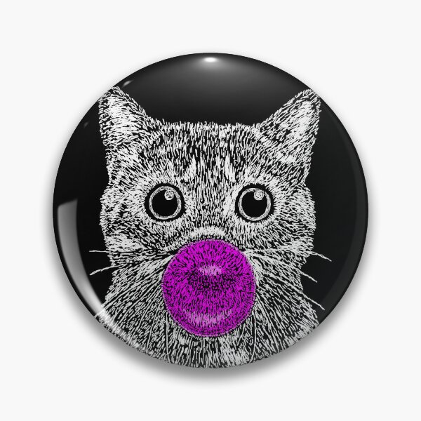 Artikelvorschau, Lustige Katze bläst rosa Kaugummi Pinselstriche Post Impressionismus entworfen und verkauft von ArtNoveltee.