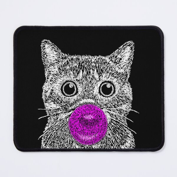 Item preview, Funny Cat Blowing Pink Bubble Gum Brush Strokes Post Impressionism designed and sold by ArtNoveltee.