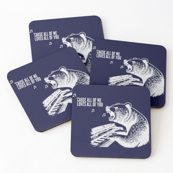 Item preview, Vintage Grizzly Bear Playing the Piano Singing Faded Stencil designed and sold by AuroraIllArena.