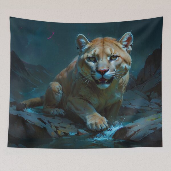 Item preview, Cougar at Waterhole designed and sold by Skye Ryan-Evans.