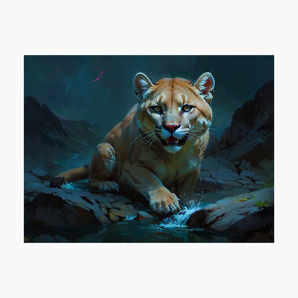 Item preview, Cougar at Waterhole designed and sold by Skye Ryan-Evans.
