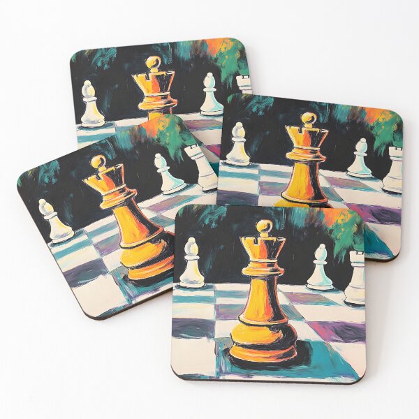 Item preview, Golden King and Allies Dynamic Chessboard with Bold Brushstrokes and Contrast designed and sold by OlfactoART Studio.