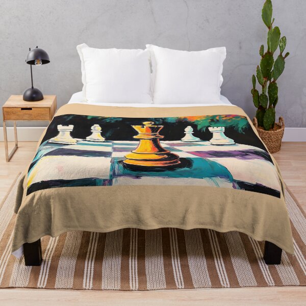 Item preview, Golden King and Allies Dynamic Chessboard with Bold Brushstrokes and Contrast designed and sold by OlfactoART Studio.