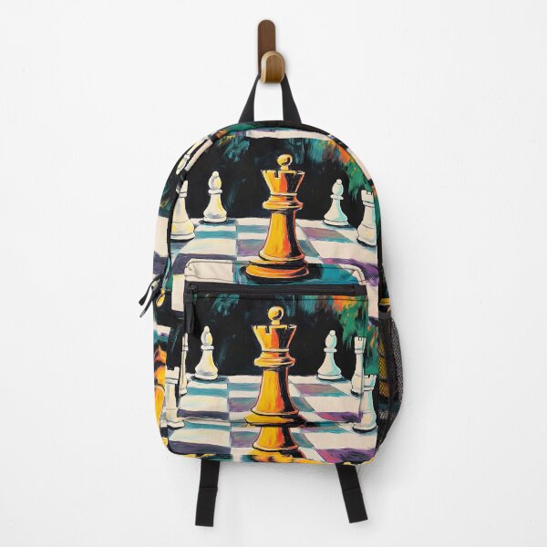 Item preview, Golden King and Allies Dynamic Chessboard with Bold Brushstrokes and Contrast designed and sold by OlfactoART Studio.