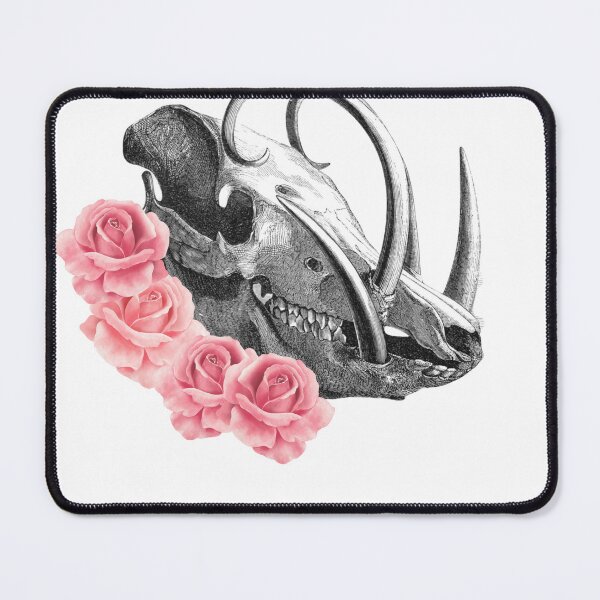 Item preview, Dino skull with roses designed and sold by smiledeer78.
