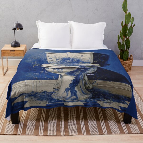Item preview, "Porcelain Chaos: Old Toilet Splashed in Navy Blue - dePace' designed and sold by mrpropcake.