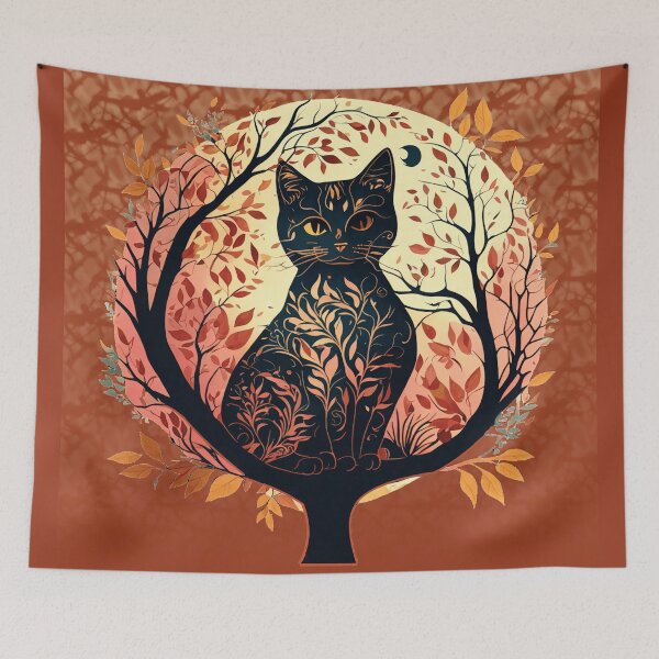 Item preview, BLACK CAT IN A MOONLIT TREE designed and sold by WendyMaree.